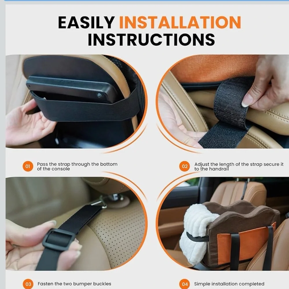 NWT Center Console Dog Car Seat for Small Dogs (up to 13.5 pounds)with Fleece